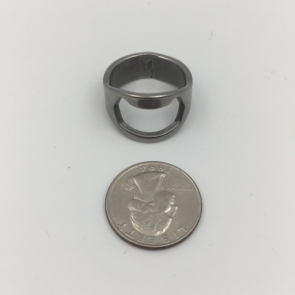 Men’s Titanium Steel Bottle Opener Ring Size 11 - Picture 4 of 4